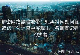 解密网络黑暗地带：91黑料网如何在追踪非法信息中展现出一名调查记者的执着