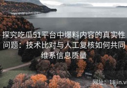 探究吃瓜51平台中爆料内容的真实性问题：技术比对与人工复核如何共同维系信息质量