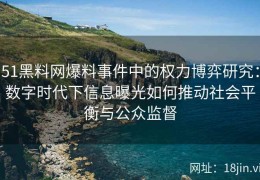 51黑料网爆料事件中的权力博弈研究：数字时代下信息曝光如何推动社会平衡与公众监督