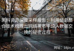 黑料资源深度采样报告：利用信息整合技术梳理出网络黑市中惊人数据交换的秘密过程