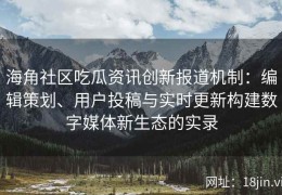 海角社区吃瓜资讯创新报道机制：编辑策划、用户投稿与实时更新构建数字媒体新生态的实录