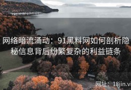 网络暗流涌动：91黑料网如何剖析隐秘信息背后纷繁复杂的利益链条