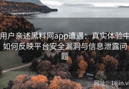 用户亲述黑料网app遭遇：真实体验中如何反映平台安全漏洞与信息泄露问题