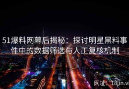 51爆料网幕后揭秘：探讨明星黑料事件中的数据筛选与人工复核机制